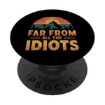 Mème drôle sur la nature, loin de tous les idiots, mèmes de randonnée amusants PopSockets PopGrip Adhésif