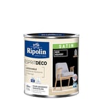 RIPOLIN - Peinture Intérieure Multi-Supports – Murs, Boiseries & Radiateurs – Ultra-Couvrante – Lessivable – Application Facile – Ecolabel - Satin - 0,5L - Noir Houvert