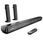 ULTIMEA 2.2ch Sound Bars for TV, Peak Power 100W, 2-in-1 Detachable Bluetooth 5.3 Soundbar for TV, 3 EQ Modes, Bass Adjustable for TV Speakers, ARC/Optical/Aux/Wall Mount, Apollo S40 Detachable Series