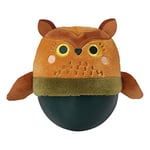 Manhattan Toy Wobbly Bobbly Owl lesté, Balle oscillante en Silicone Souple avec Peluche brodée pour bébé et Enfant en Bas âge