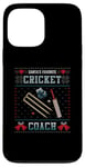 Coque pour iPhone 13 Pro Max Pull de Noël moche pour entraîneur de cricket préféré du Père Noël