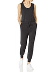 Amazon Essentials Women's Studio Terry Fleece Jumpsuit (Available in Plus Size), Black, XS