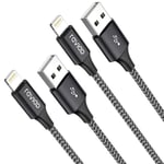 RAVIAD iPhone Charger Cable Lightning Cable 2Pack 2M iPhone Charger Nylon Braided Fast iPhone Charging Cable Lead for iPhone 11 Pro Max XR XS X 8 Plus 7 Plus 6s Plus 6 Plus 5s 5 SE 2020