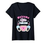 Womens It's a girl , Welcome to our family , Baby Shower, reveal V-Neck T-Shirt