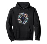 Colorful Heart Mandala Design for Mindfulness and Yoga Pullover Hoodie