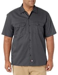 Dickies Men's Work Shirt Short Sleeved Workwear (Charcoal Grey), XXXX-Large