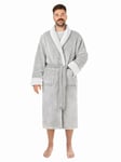 LEBENGOOD Robe de Chambre Homme Hiver, Peignoir Polaire, Sortie de Bain Chaude, OEKO-TEX®(BataHombre XL,Perla)