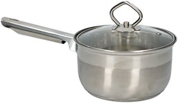 Edco Pot Casserole et couvercle en verre, argent, 1,8 l