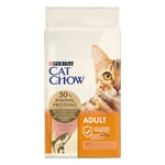 PURINA CAT CHOW | Adulte | Croquettes pour Chat | NaturiumTM | Saumon | 10 kg | Sac