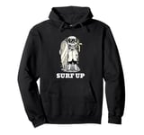 Surf Up Skeleton At The Sea Pullover Hoodie