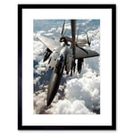 Wee Blue Coo MILITARY AIR PLANE FIGHTER BOMBER F-15E STRIKE EAGLE FUEL FRAMED PRINT B12X7819