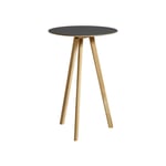 HAY - CPH20 2.0 High Table Lacquered Solid Oak Frame Ø70 X H105 Black Linoleum Top Lacquered Edge - Matbord - Ronan & Erwan Bouroullec - Svart - Trä