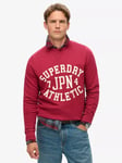 Superdry Athletic Printed Sweatshirt, Bordeaux Red