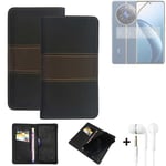 Phone Case + earphones for Realme 12 Pro 5G Wallet Cover Bookstyle protective