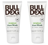 2pk Bull Dog Original Face Wash, 1 fl oz/30 ml Travel Size Aloe Green Tea 9z