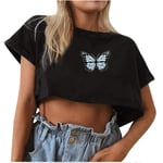 2021 New Crop Tops for Women High Waist Vintage Tops Streetwear for Valentine Crop Tops Sexy Black S