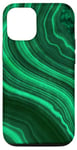 iPhone 13 Elegant Dark Green and Apple Green Veined Pattern Case