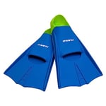 Maru Training Fins, Silicone Swimming Flippers for Stronger, Faster Kick with Greater Propulsion, Unisex Swimming Fins for Adults and Kids (Blue/Lime, Size 11/1 30/33