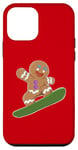 Coque pour iPhone 12 mini Snowboard Bonhomme en pain d'épice