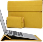 13 Pouces Housses Ordinateur Portable Sacoche Avec Fonction Stand Pour Macbook Air 13 M3 A3113 M2 M1 2024-2018, Macbook Pro 13 M2 M1 2024-2016, 2024 13 Ipad Pro/Air, Surface Pro, Jaune Olive