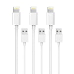 3-pack Lightning laddare iPhone 13/12/11/ Xs/Max/X/8/7/6/5/SE Vit