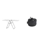 Brabantia Séchoir HangOn, 25m - Matt Black 403460 & Sac à Pinces - Accessoire pour Séchoir à Linge - Peut Contenir Jusqu'à 75 Pinces