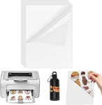 30Pcs Papier Autocollant Transparent, Papier Autocollant Imprimante Papier Autocollant Jet D'Encre A4 Imprimables Papier Autocollant Étiquette Adhésif Imprimable Pour Etiquettes Diy