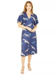 Yumi Bird Print Kimono Midi Dress