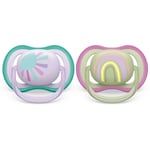 Philips Avent Ultra Air 0-6 m sut Rainbow Girl 2 stk.