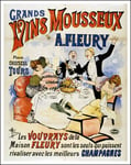 POSTER HQ 40x60cm d'une AFFICHE VINTAGE PUBLICITé VINS MOUSSEUX FLEURY