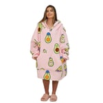 Dreamscene Avocado Print Oversized Fleece Hoodie Blanket Wearable Sherpa Throw