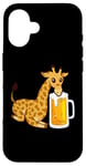 Coque pour iPhone 16 Girafe Bière amusante Amoureux de girafe – Girafe drôle