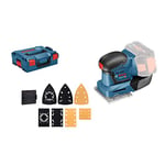Bosch Professional 18V System GSS 18V-10 cordless orbital sander (orbit diameter: 1.6 mm, three base plates of different sizes, excluding rechargable batteries and charger, in L-BOXX)