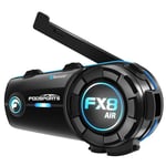 Fodsports FX8 Air Intercom Moto Duo pour 2 Casques, Kit Main Libre Moto, 1000M Systèmes de Communication Bluetooth pour Motocyclette avec 3 Effets Sonores, HiFi, Appairage Universel, 900mAh(1 Unité)