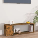 Meuble tv Chêne fumé 100x24x32 cm Bois d'ingénierie The Living Store Brun