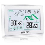 Station Meteo Interieur Exterieur Sans Fil,Horloge Umérique Dcf Thermomètre Intérieur Avec Prévisions Météo De Ventilation Et Rétro-Éclairage