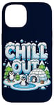 Coque pour iPhone 14 Antarctique Pingouin Lover Chill Out Cute Winter Pingouin Igloo