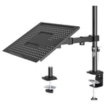 Redbat Bras de Ecran PC avec Plateau Ventilé, Entièrement Réglable pour Ecran LED LCD de 13 à 32 Pouces et Ordinateur Portable jusqu'à 16”, 2 Options de Montage, Inclinaible, Pivotant et Rotable