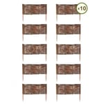 Floranica Bordure de jardin en osier 10 pcs Hauteur: 60 cm x 60 cm Clôture en osier clôture de jardin bordure de parterre bois