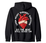 Funny Open Heart Surgery Survivor So The Beat Goes On Zip Hoodie