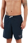 Emporio Armani Swimwear Men's Emporio Armani Sponge Eagle Boxer Swim Trunks, Navy Blue, 46