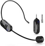 Microphone Sans Fil, 2.4G Micro Casque Sans Fil Avec 2 En 1 Et Portée 50M, Wireless Microphone Serre Tête Pour Amplificateur De Voix, Guide Tourisme, Enseignement, Pa Système