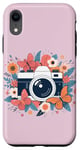 Coque pour iPhone XR Appareil photo floral mignon photographe amateur de photographie