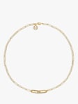 Melissa Odabash Austrian Crystal Paperclip Chain Collar Necklace, Gold