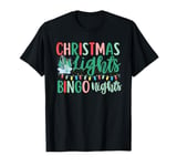 Christmas Lights Bingo Nights Xmas Tree Vintage Matching T-Shirt