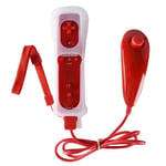 Rouge Telecommande Avec Motion Plus + Nunchuck Compatible Nintendo Wii