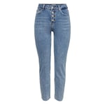 Jean regular fit FEMME Only Emily en coton stone délavé