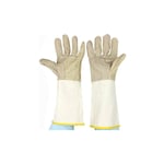 Ikodm - Gants de soudage 38 cm en cuir de vachette résistant aux rayures résistant à la chaleur gants de coupe pour barbecue jardinage camping poêle