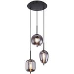 Lampe suspendue plafonnier en verre fumé noir éclairage de salon lampe suspendue Globo 15345-3