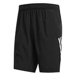 adidas Men 4Krft Tech Woven 3-Stripes Shorts - Black/White, Large